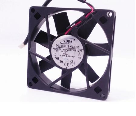 Original ADDA AD0812HS-D70 Cooling Fan 12V 0.18A 2.16W 2wires AD0812HS-D70 Fans